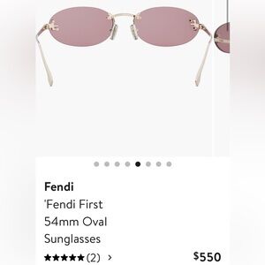 Fendi authentic !! color rose gold gradient 
FF Crystal Metal Oval Sunglasses